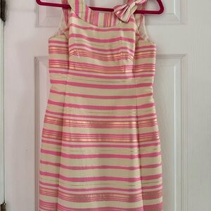 Lilly Pulitzer Pink Striped Dress with Bow